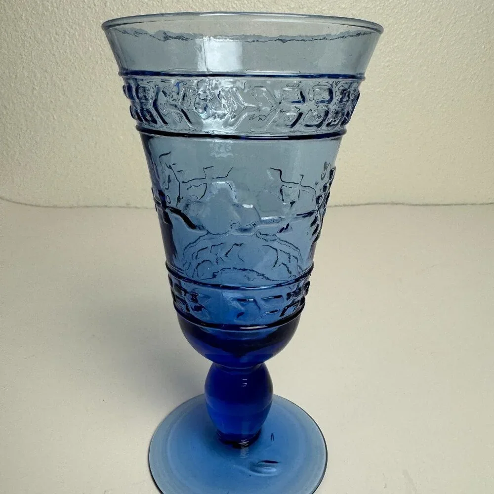 Vintage Blue Wine Glass Goblet